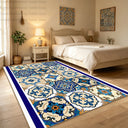 Bohemian Geometric Abstract Style Big Size Rugs for Bedroom Soft Easy Clean Cloakroom Carpet Machine Washable Foldable Patio Mat