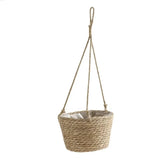 1PC Straw Hanging Basket Planter Twine Woven Flower Basket Rattan Basket Hanging Orchid Pot Pot Hanging Basin