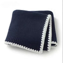 Personalized Name Knitted Acrylic Baby Blanket Breathable Boys Girls Newborn Swaddle Wraps Infant Nap Security Blankets