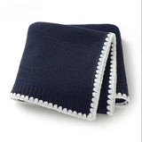 Personalized Name Knitted Acrylic Baby Blanket Breathable Boys Girls Newborn Swaddle Wraps Infant Nap Security Blankets