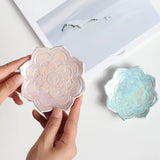 Nordic Ceramic Mandala Small Jewelry Dish Earrings Necklace Ring Storage Plates Fruit Dessert Display Bowl Decoration Tray