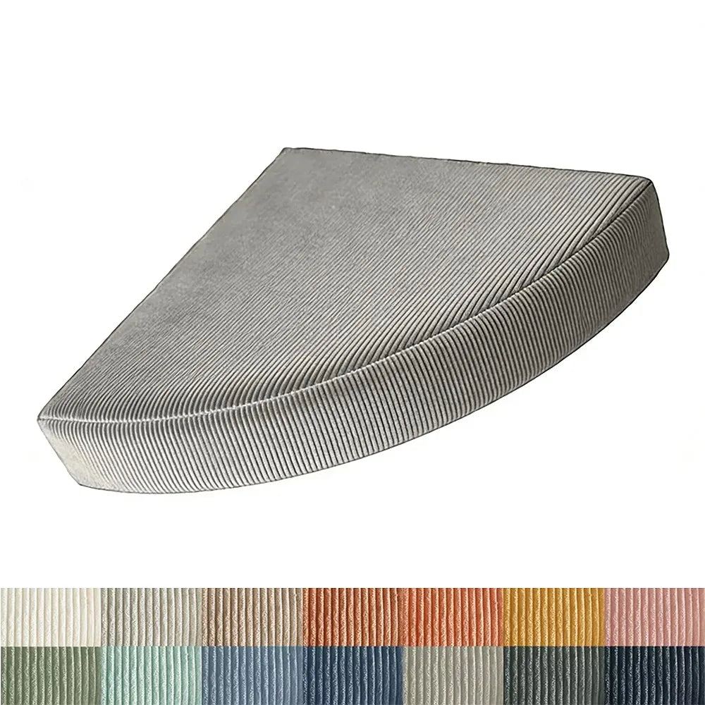 Custom Corduroy Corner Floor Cushion Right Angled Fan-Shaped Cushion Meditation Floor Pillows Cushion Yoga Cushions Seating Pads