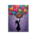 Girl with Heart Balloon Canvas Print, Graffiti Street Art, Colorful Balloon Girl Vibrant Heart-Shaped, Urban Street Art Decor