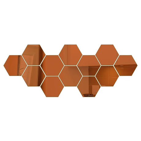 Hexagon Acrylic 3D Mirror Wall Sticker Home Decor DIY Self-adhesive Mirror Decal Decor Stickers Art Wall Decoration Large 6/12pc