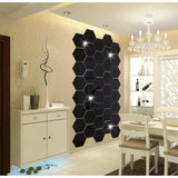 Acrylic Hexagon Mirror Wall Stickers Self Adhesive Removable Livingroom Bathroom Bedroom Wall Decoration Mirror Home Decoration
