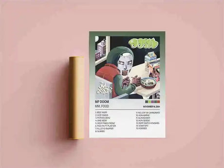 MF Doom Comic Album Poster Aesthetic Rapper Hip Hop Rock Music Band MM Food Mask Canvas For Wall Art Room Decor Home Decoration