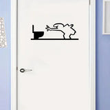 New La Linea Minimalist Line Art Car Sticker Bumper & Window Door Wall Decal With Cartoon Character Design Home Car Decoration