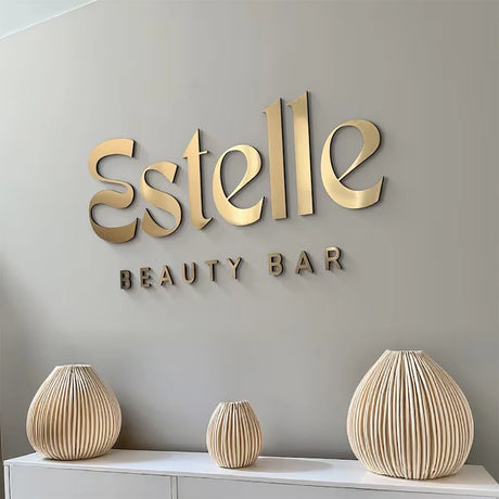 Custom Logo Wall Sign 3D Laser Cut Beauty Salon Sign, Business Signboard Personalized Logo Sign Company Logo For Wall Decoration