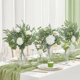 20pcs Eucalyptus Leaves Stems Artificial Plant Bouquet Fake Flowers for Home Decor DIY Floral Arrangement Wedding Decoration