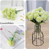 8434-Fake Dandelion Flowers White 10 Pcs,Artificial Plants Plastic Shrubs Bushes Decor Faux Stems Outdoor Indoor Home Garden Party Wedding DIY Planting Filler Decoration