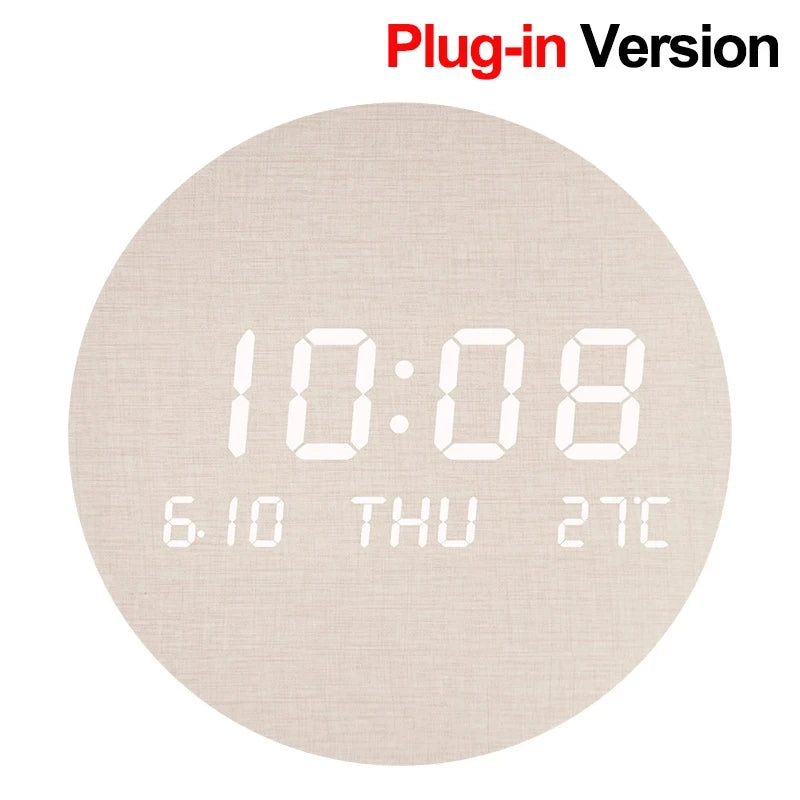 LED Digital Wall Clock Temperature Date Time Multi-function Display Living Room Home Bedroom Silent Clock Fashion Wall Clock
