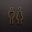 1pc 3D Acrylic Restroom Sign, Unisex - Black and Golden, Easy Door Mount for Hotels and B&Bs, Plastic Material