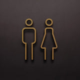 1pc 3D Acrylic Restroom Sign, Unisex - Black and Golden, Easy Door Mount for Hotels and B&Bs, Plastic Material