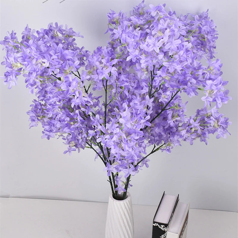 Artificial Lilac Flower 100cm Long Stem Silk Lilac Flower Cherry Blossom for Home Office Hotel Wedding Party Decor