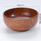 1Pc Stackable Solid Wood Bowl / Available in Large and Small Sizes / Household Wooden Bowl for Salad / Rice / Soup Noodles