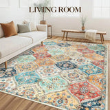 VIKAMA Bohemian Moroccan Carpet Soft Non-Slip Living Room Sofa Coffee Table Mat Bedroom Walk-in Closet Area Rug Home Decoration
