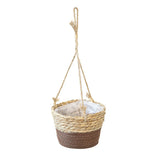 1PC Straw Hanging Basket Planter Twine Woven Flower Basket Rattan Basket Hanging Orchid Pot Pot Hanging Basin