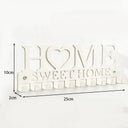 "Home Love" Shaped Key Holder with Hooks - No-Drill Wall Mount, Metal Organizer for Living Room Decor,Key Rack | Key Hanger Wall