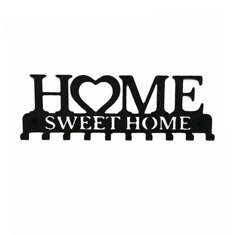 "Home Love" Shaped Key Holder with Hooks - No-Drill Wall Mount, Metal Organizer for Living Room Decor,Key Rack | Key Hanger Wall