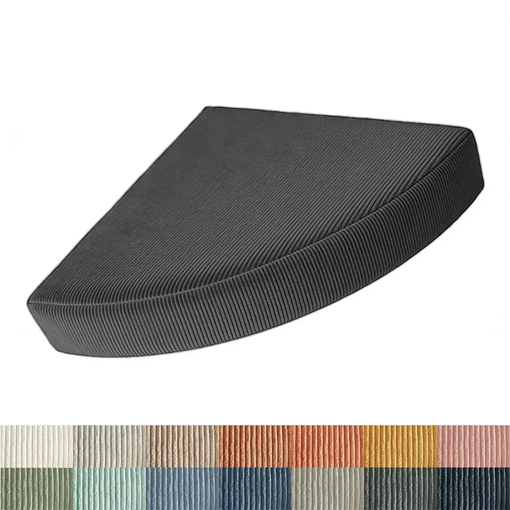 Custom Corduroy Corner Floor Cushion Right Angled Fan-Shaped Cushion Meditation Floor Pillows Cushion Yoga Cushions Seating Pads