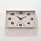 Win Elegant Simple Modern Japanese Style Metal Wall Clock New Silent Rectangular Home and Office Clock for Living Room