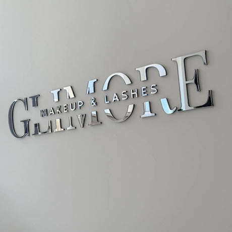 Custom Laser Cut Logo Sign 3D Mirror Wall Letters Large Business Sign Acrylic Lobby Sign Personalized Wall Sign for Salon Studio