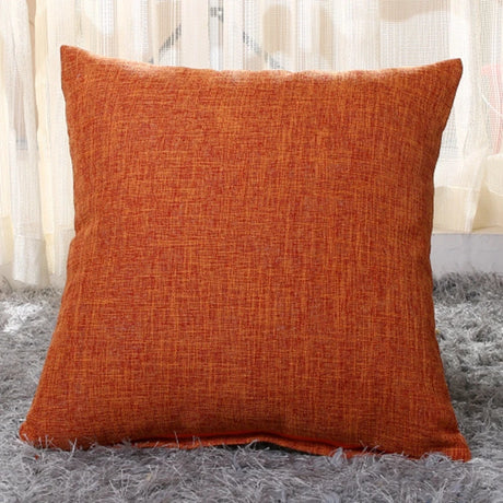 Home Cotton and Linen Cushion Cover 45x45CM Solid Color Yellow Gray Blue Green Orange White Decorative Pillows Case