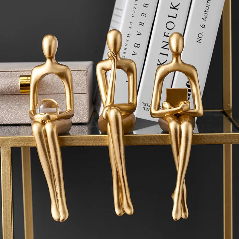 Light Luxury Human Body Art Ornament Decorate Abstract Resin Creative Golden Arts And Crafts Home Office Business Originality
