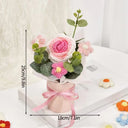 Knitted Flower Bouquet Crochet Rose Flowers Hugging Bucket New Year Gifts Living Room Desk Decoration Mother's Day Gift