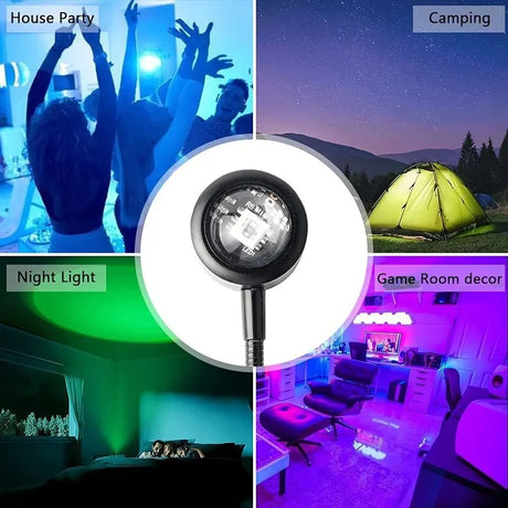 USB Sunset Light Self Photography Lamp LED Rainbow Neon Night Lights Projector Lights Bedroom Home Decoration Atmosphere Lights