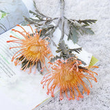 Artificial Flowers Short Branch Crab Claw 2 Fork Pincushion Festival Garland Vase for Home Wedding Room Decoration Fake Planting