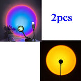1-4pcs Sunset Lamp LED Rainbow Neon Night Light Projector Photography Wall Atmosphere Lighting for Bedroom Home Room Decor Gift