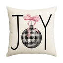 1/4pcs Christmas Pillow Cover, Pink Printed Cushion Cover, Farmhouse Decorative Sofa, Christmas Decoration (without Pillow Core)