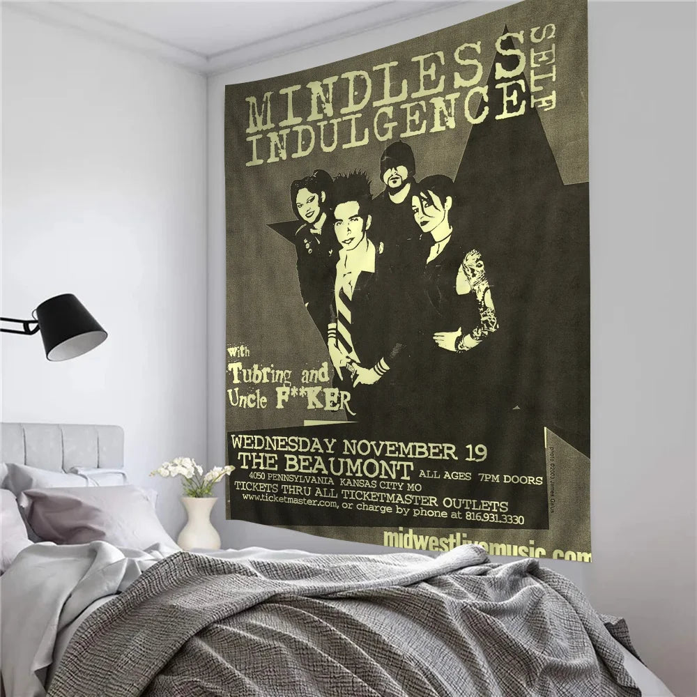 Mindless Self Indulgence Anime Tapestry - Tarot Hippie Wall Rug, Dorm & Home Decor, Unique Hanging Art, Vibrant Design