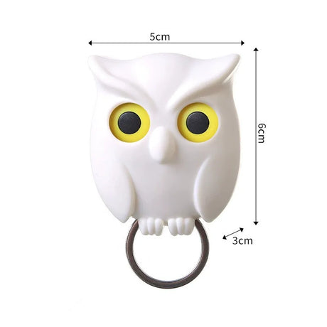 Animal Cartoon Owl Keychain Magnetic Key Hook Auto Blink Cute No Punch Storage Hook Kitchen Home Wall Decor