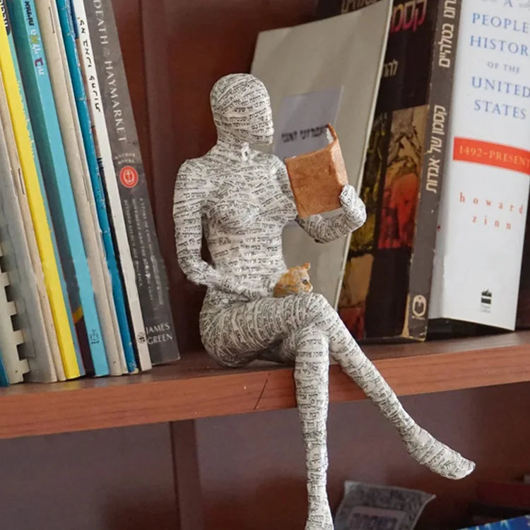 The Reading Woman Abstract Statues Sculptures Yoga Figurine Nordic Living Room Home Decor Decoration Maison Desk Ornaments