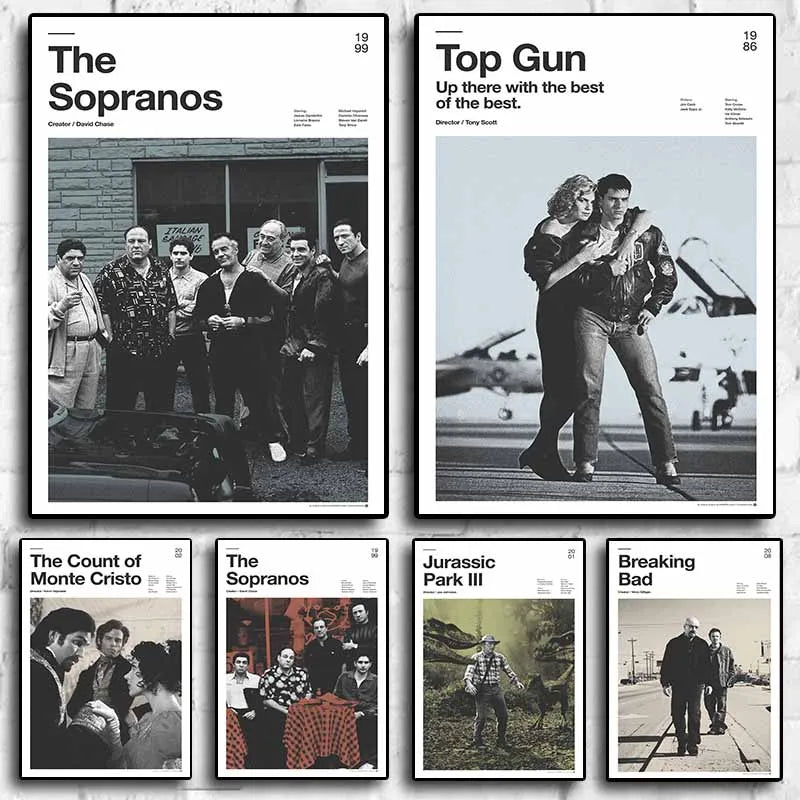 Classic Movie TV Series Breaking Bad/The Sopranos/Top Gun Simple Modern Home Wall Decor Painting Canvas Poster