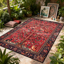 Bohemian Luxury Outdoor Carpet Flower Decoration Retro Style Living Room Rug Sofa Bedroom Easy Clean Washable Floor Mat Soft