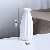 White Nordic Ceramic Flower Vase Retro Flower Bottle Creative Flower Arrangement Holder Simple Plant Pot Room Table Decor Mini