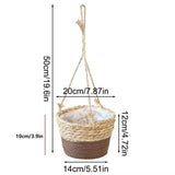 1PC Straw Hanging Basket Planter Twine Woven Flower Basket Rattan Basket Hanging Orchid Pot Pot Hanging Basin