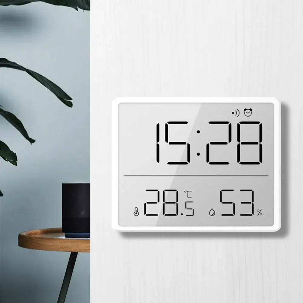 Magnetic LCD Digital Clock Wall Mounted 3.7Inch Refrigerator wall Alarm Clock Ultra Thin Desk Clock for Bedside Living Room