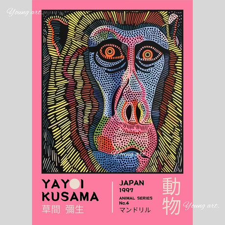 Japanese Yayoi K_Kusama Abstract Canvas Prints Poster Japandi Vintage Animal Aesthetics Art Prints Bedroom Wall Art Home Decor