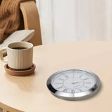 Back 45mm Quartz Movement Clock Craft Clock Insert Scratch-Resistant Lens Silver Tone Bezel Stainless Steel Back