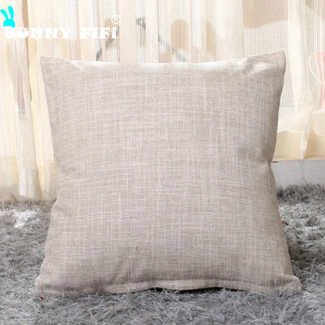 Home Cotton and Linen Cushion Cover 45x45CM Solid Color Yellow Gray Blue Green Orange White Decorative Pillows Case