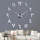Large wall clock mirror material digital home wall art decoration clock suitable for living room and study wall decoration