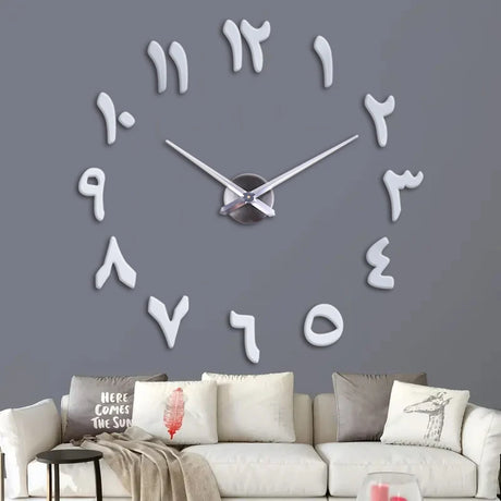 Large wall clock mirror material digital home wall art decoration clock suitable for living room and study wall decoration