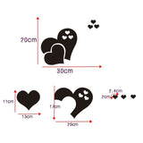 3D Acrylic Love Heart Pattern Wall Stickers, Mirror Wallpaper, Wedding, Bed Room, Home Room, Art Decor, Valentine's Day