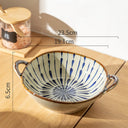 7.5inch Household Noodle Bowl Ceramic Soup Bowl With Handle Salad Pasta Bowl Kitchen Tableware Microwave Oven Bakware