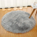 Soft 30/50/70cm Round Carpet Round Long Bedside Rug Fur Artificial Wool Chair Mat Bedroom