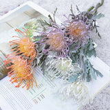 Artificial Flowers Short Branch Crab Claw 2 Fork Pincushion Festival Garland Vase for Home Wedding Room Decoration Fake Planting
